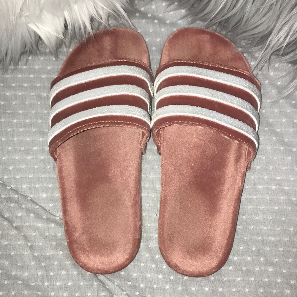 Slip on, open toe sandals